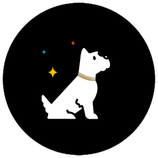 icon of westie dog with sparkles 