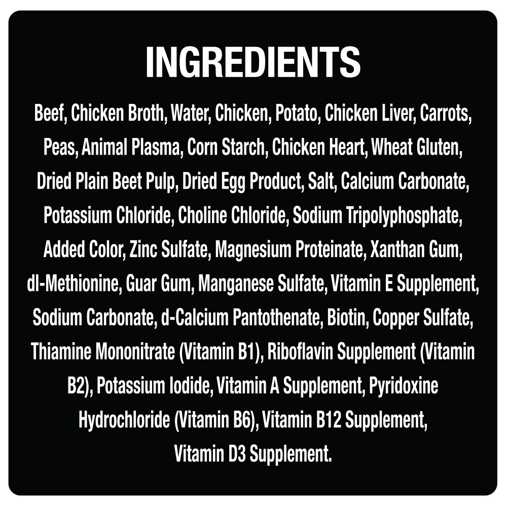 Slow Cooked Chicken & Beef Stew 12ct Multipack ingredients image